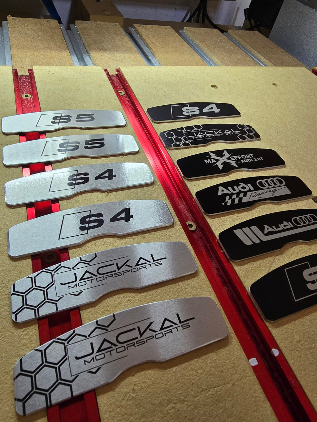 Next Gear Fabrication brake face plate selection in brushed aluminum and black