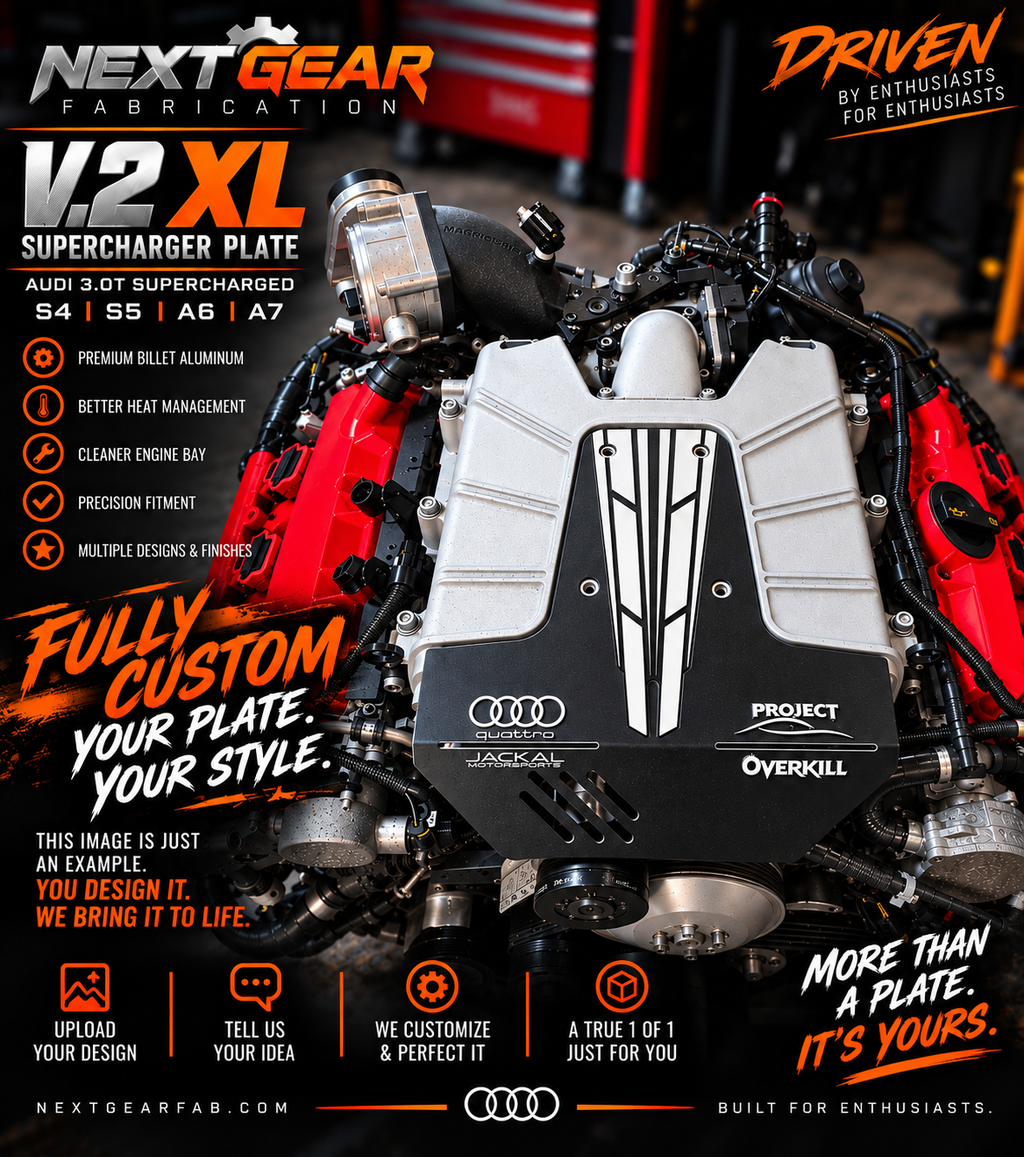 Next Gear Fabrication V.2 XL fully custom Audi 3.0T supercharger plate